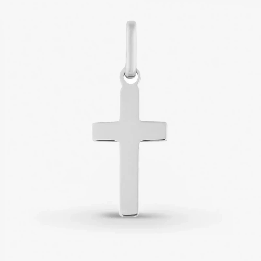 Photo de Pendentif petite croix - or blanc 18 carats