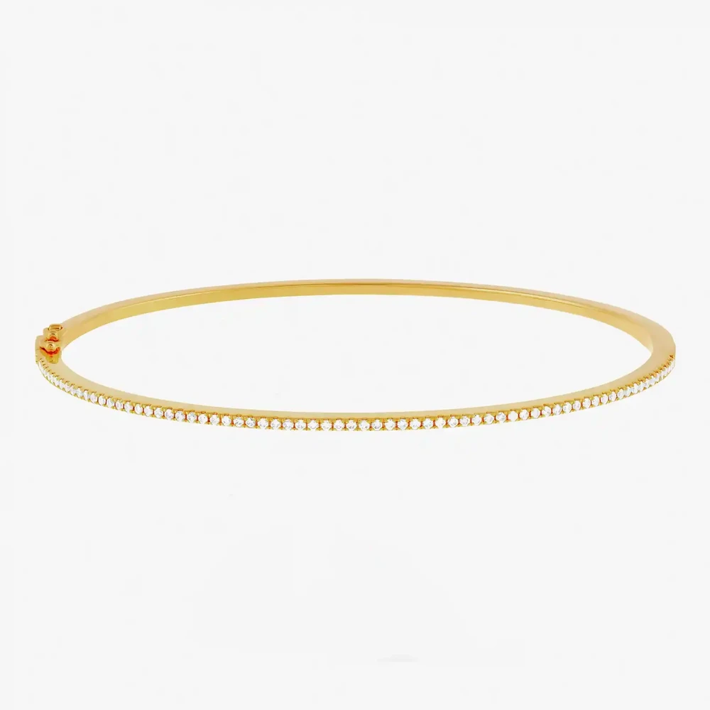 Photo de Bracelet demi jonc diamants - or jaune 18 carats