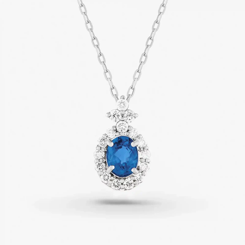 Photo de Collier isaure - platine & saphir