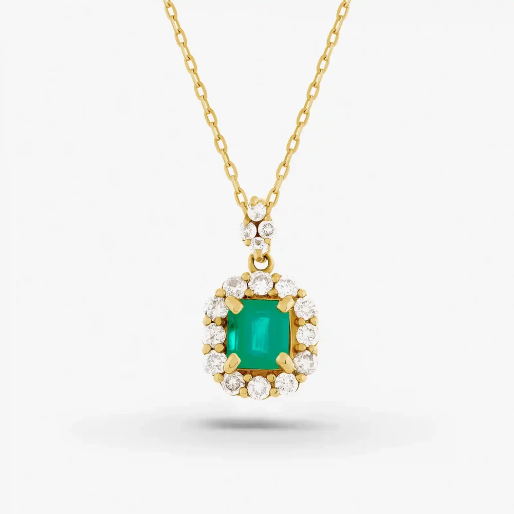 Photo de Collier constance - or jaune 18 carats & émeraude