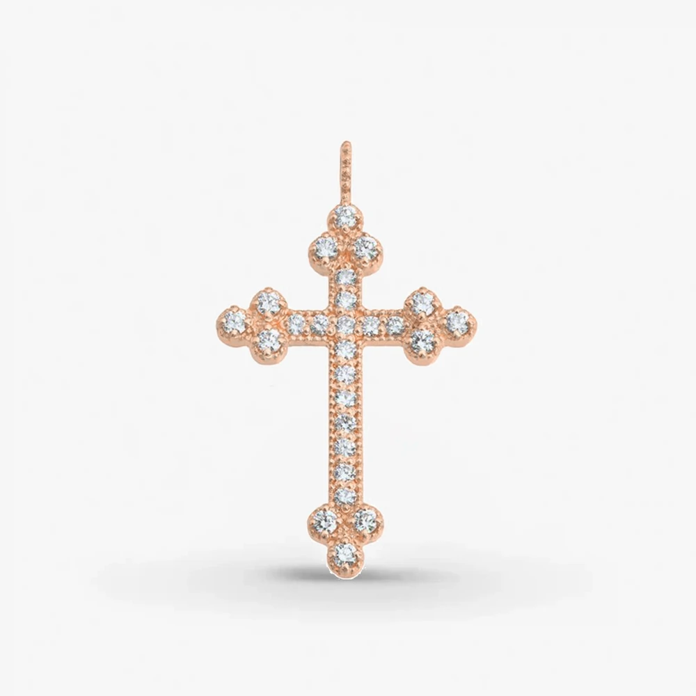 Photo de Croix Céleste - or rose 18 carats & diamants
