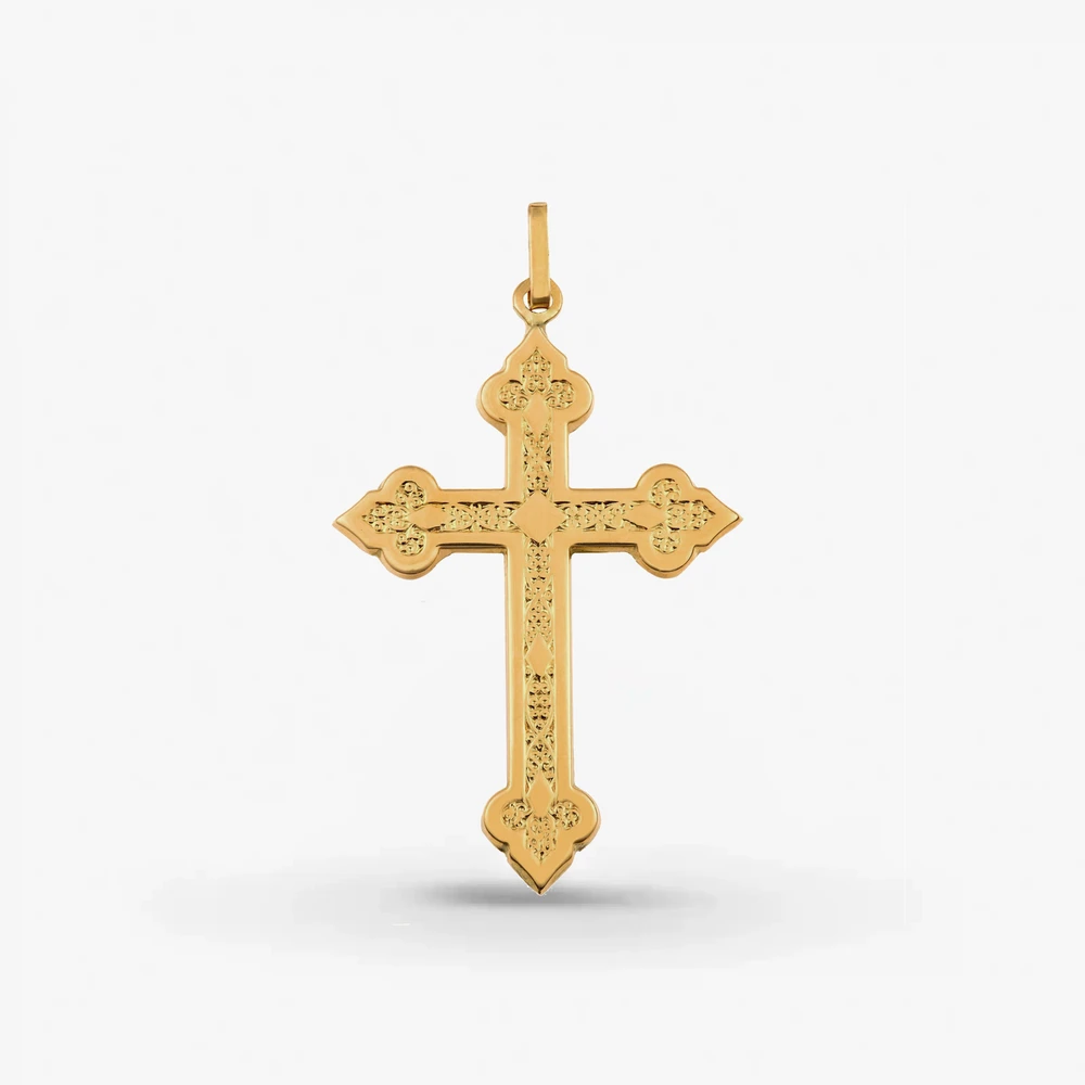 Photo de Pendentif croix Byzantine - or jaune 18 carats