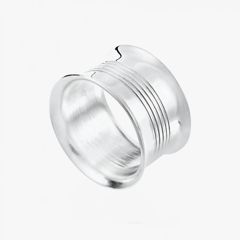 Photo de Rond de serviette 5 filets - métal argenté