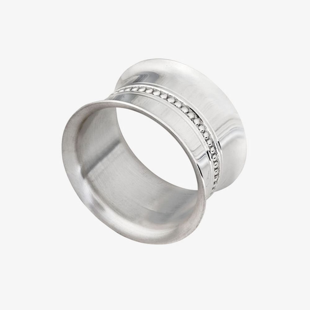 Photo de Rond de serviette petites perles - argent