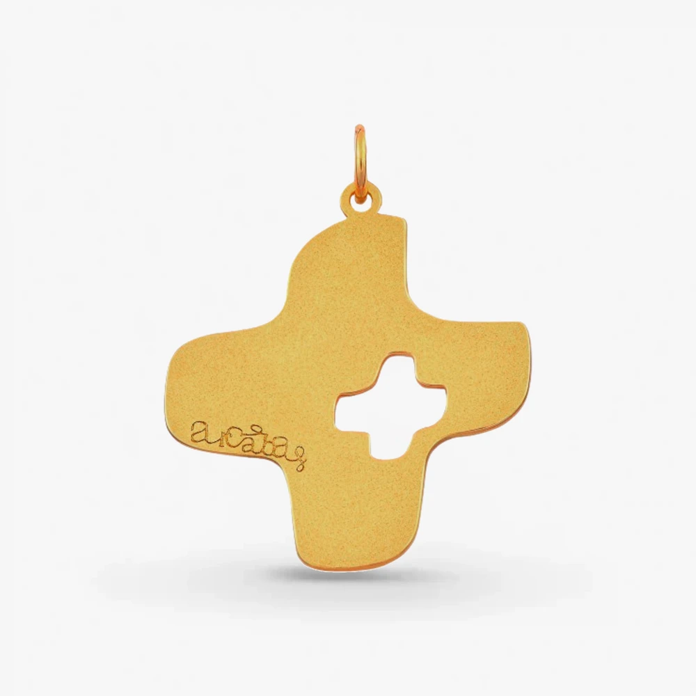 Photo de Croix arcabas ajourée - or jaune 18 carats