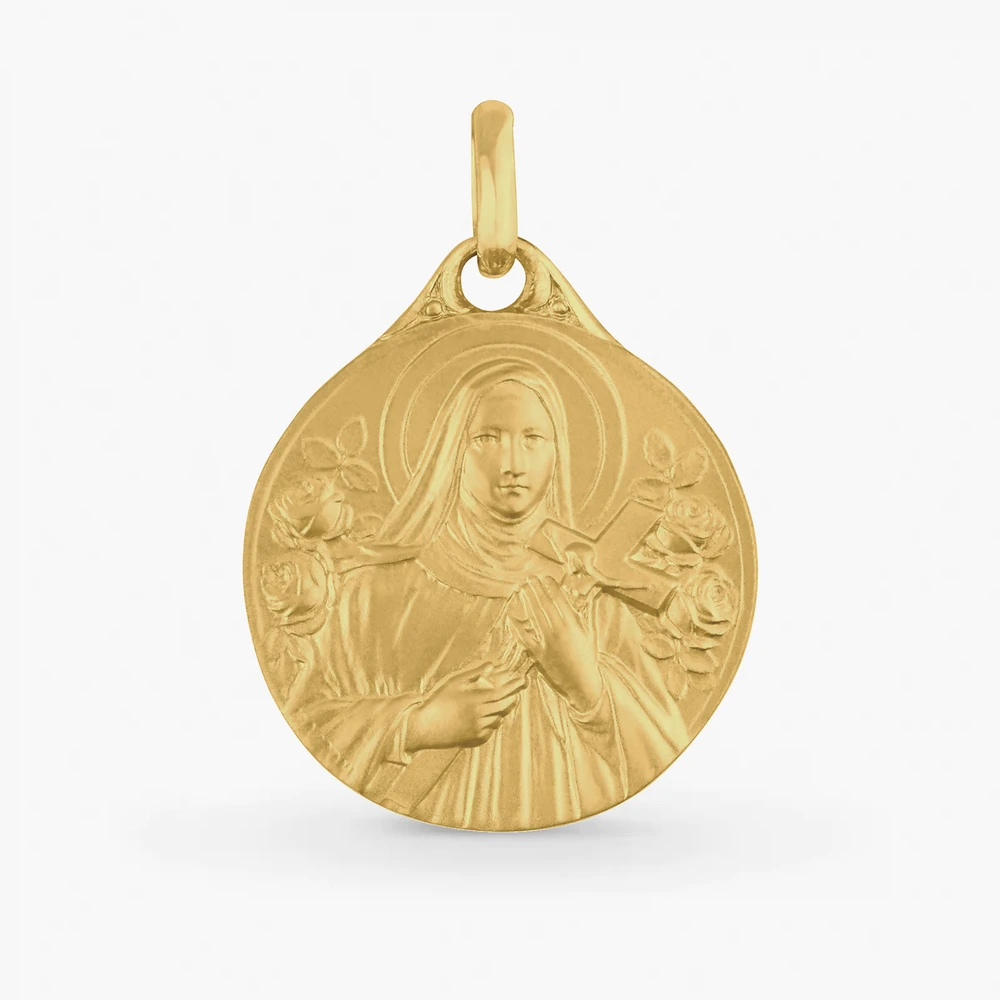 Photo de Médaille sainte Thérèse - or jaune 9 carats