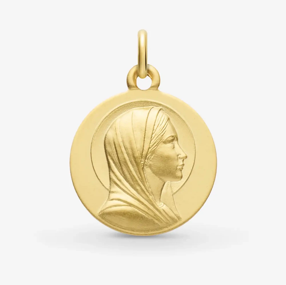 Photo de Médaille Vierge de profil - Or jaune 18ct