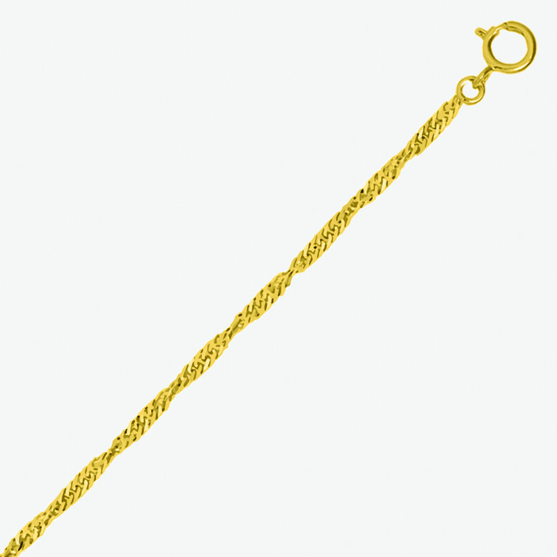 Photo de Chaine singapour - Or jaune 18 carats