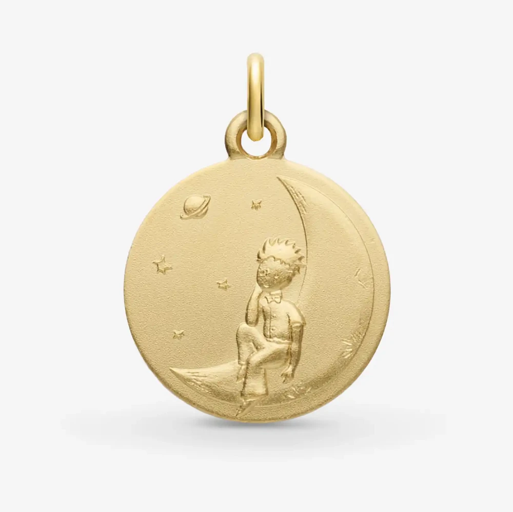 Photo de Médaille Petit Prince sur la lune - Or jaune 9 carats