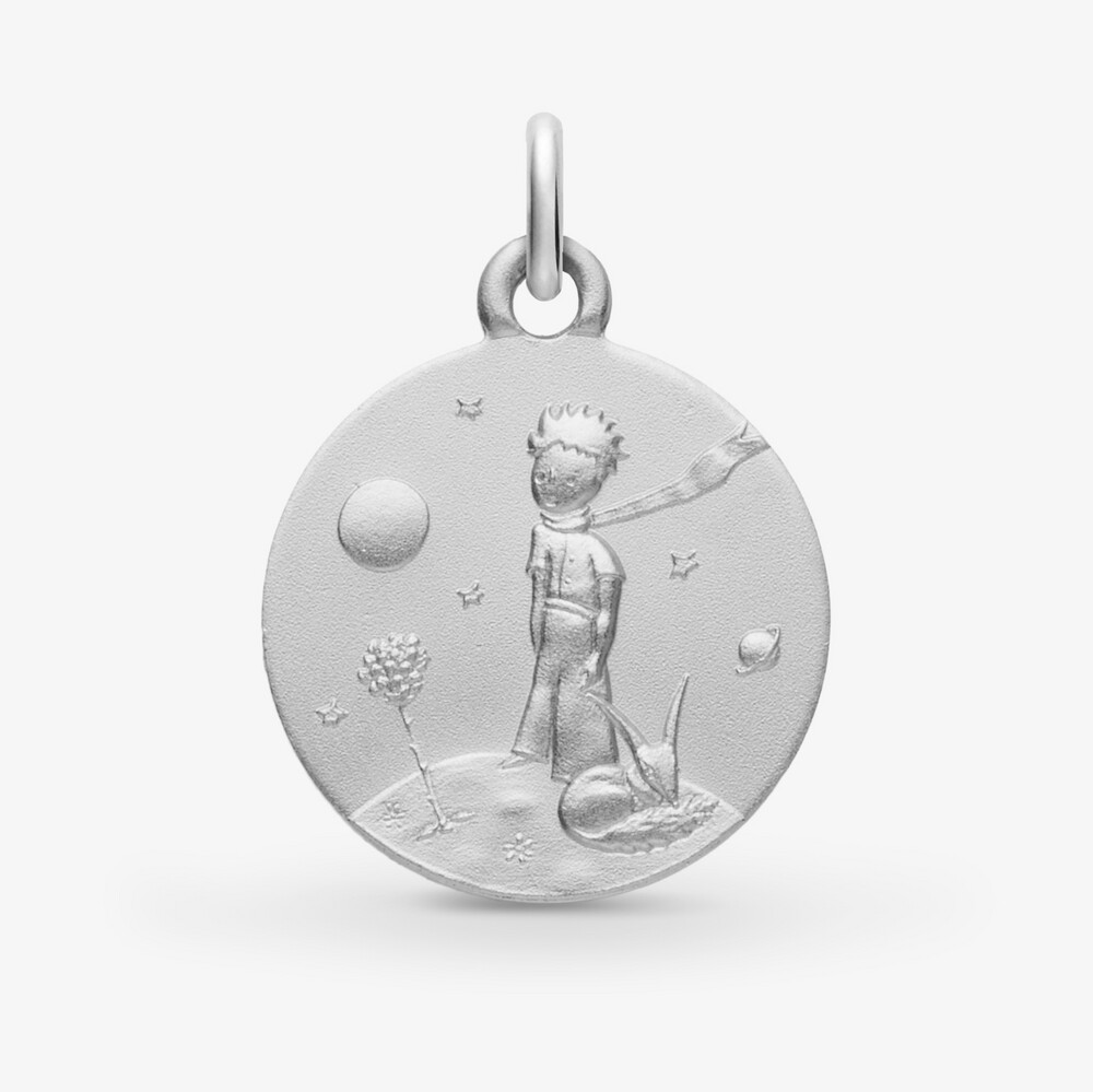 Photo de Médaille Petit Prince au renard - Or blanc 18 carats