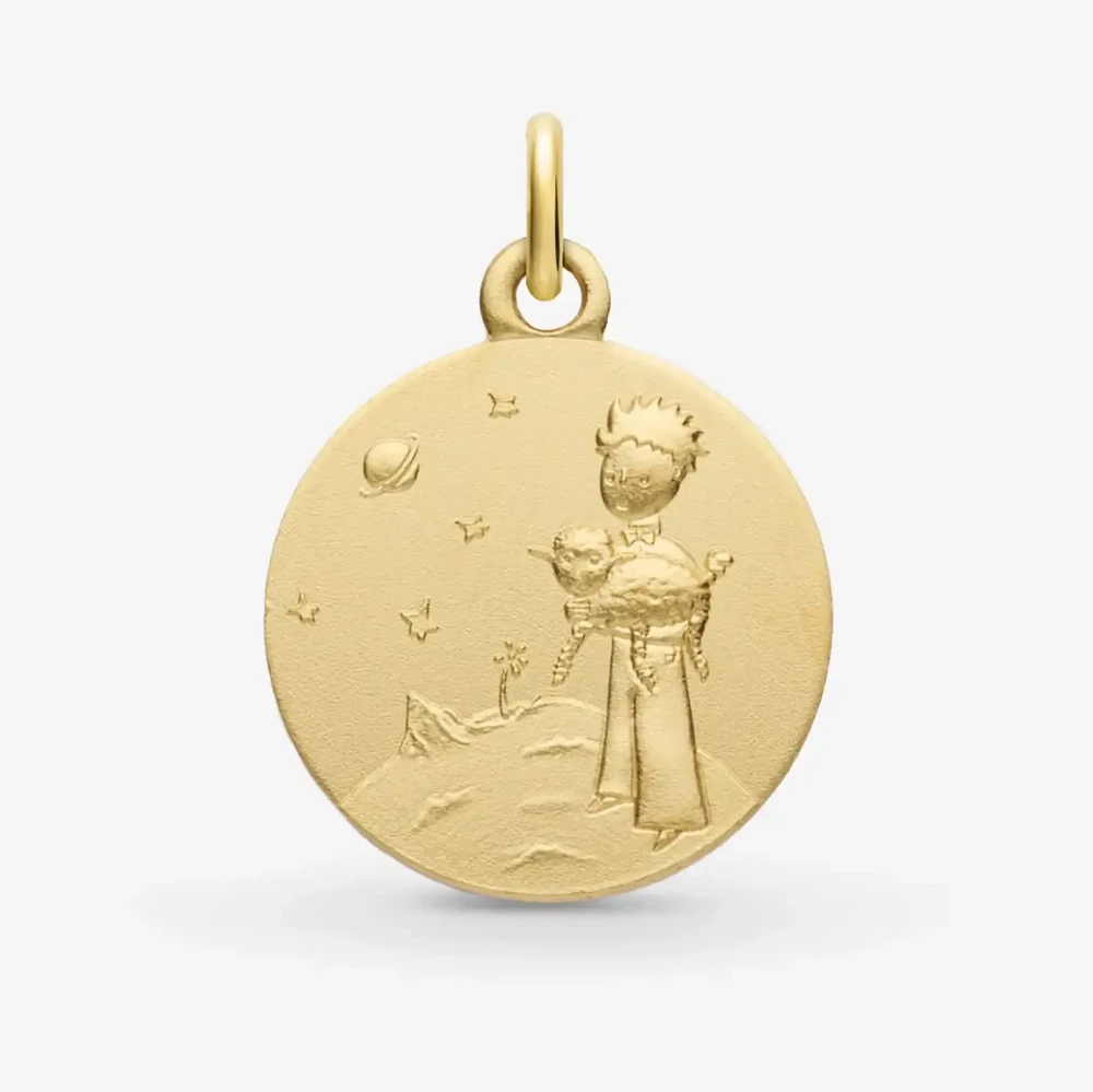 Photo de Médaille Petit Prince au mouton - Or jaune 18 carats