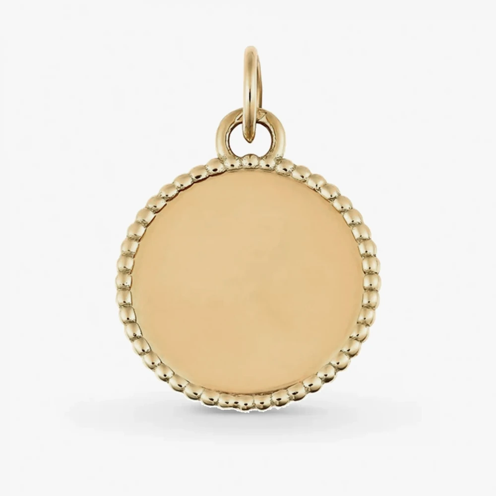 Photo de Médaille jeton perlé - or jaune 18 carats