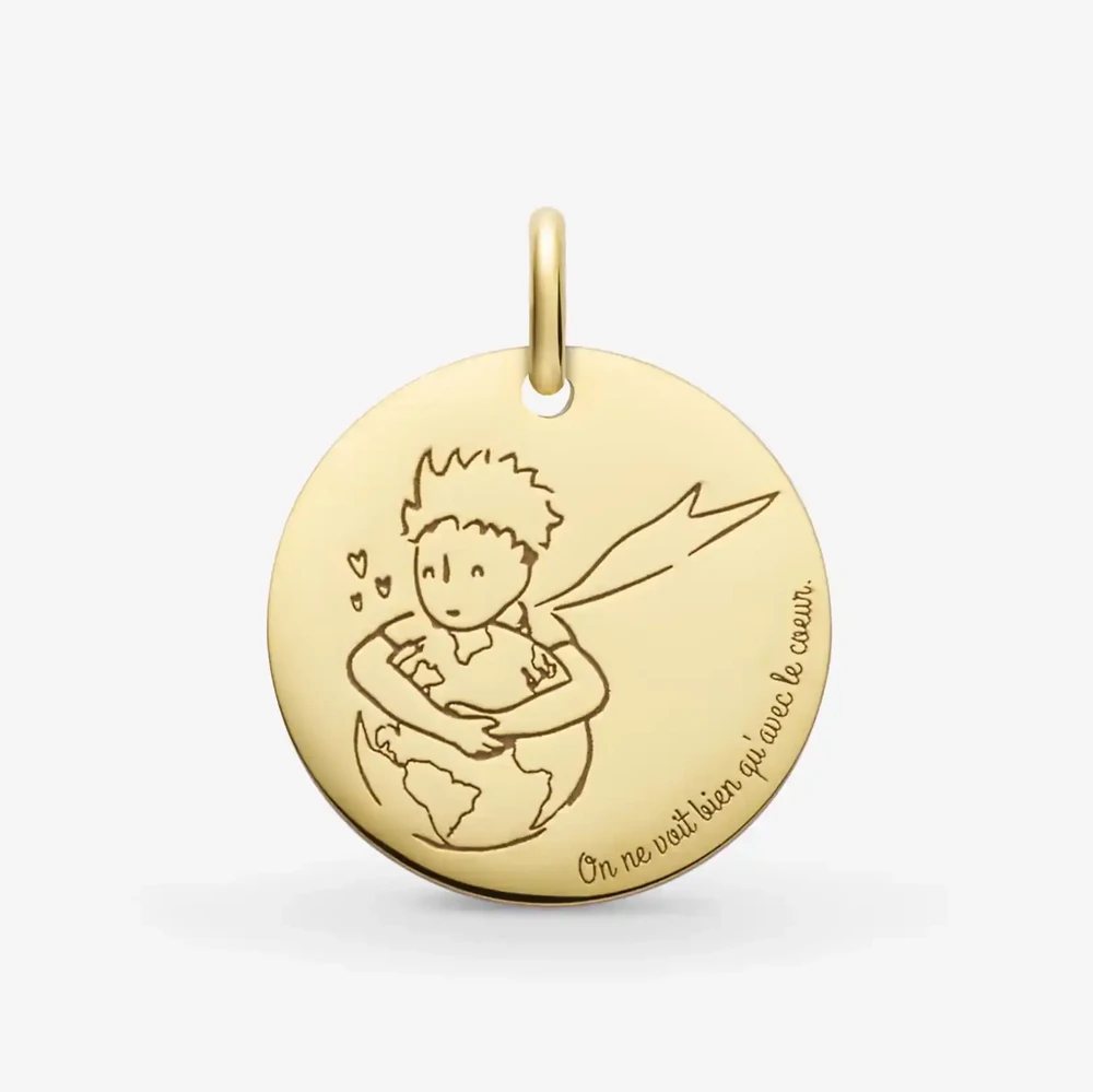 Photo de Médaille Petit Prince "save the planet" - Or jaune 9 carats