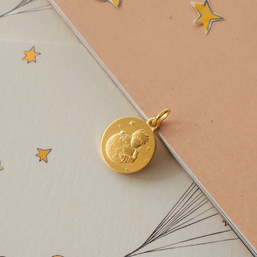 Photo de Médaille Petit Prince "protège ta planète" - Or jaune 9 carats