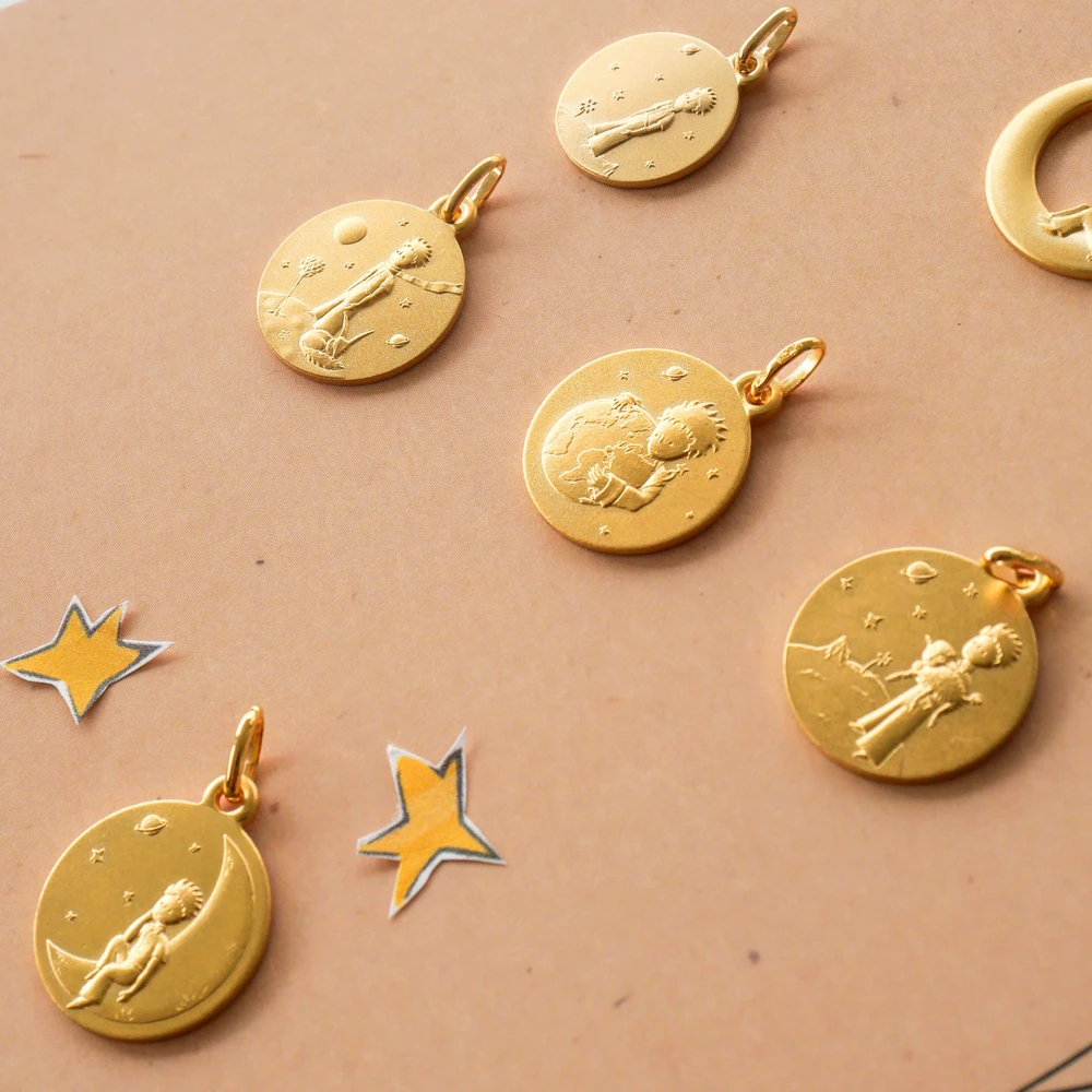 Photo de Médaille Petit Prince "protège ta planète" - Vermeil