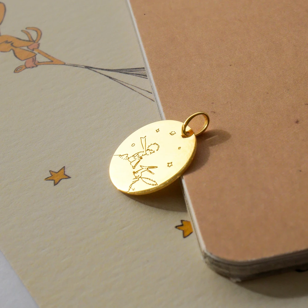 Photo de Médaille Petit Prince au renard - Or jaune 18 carats