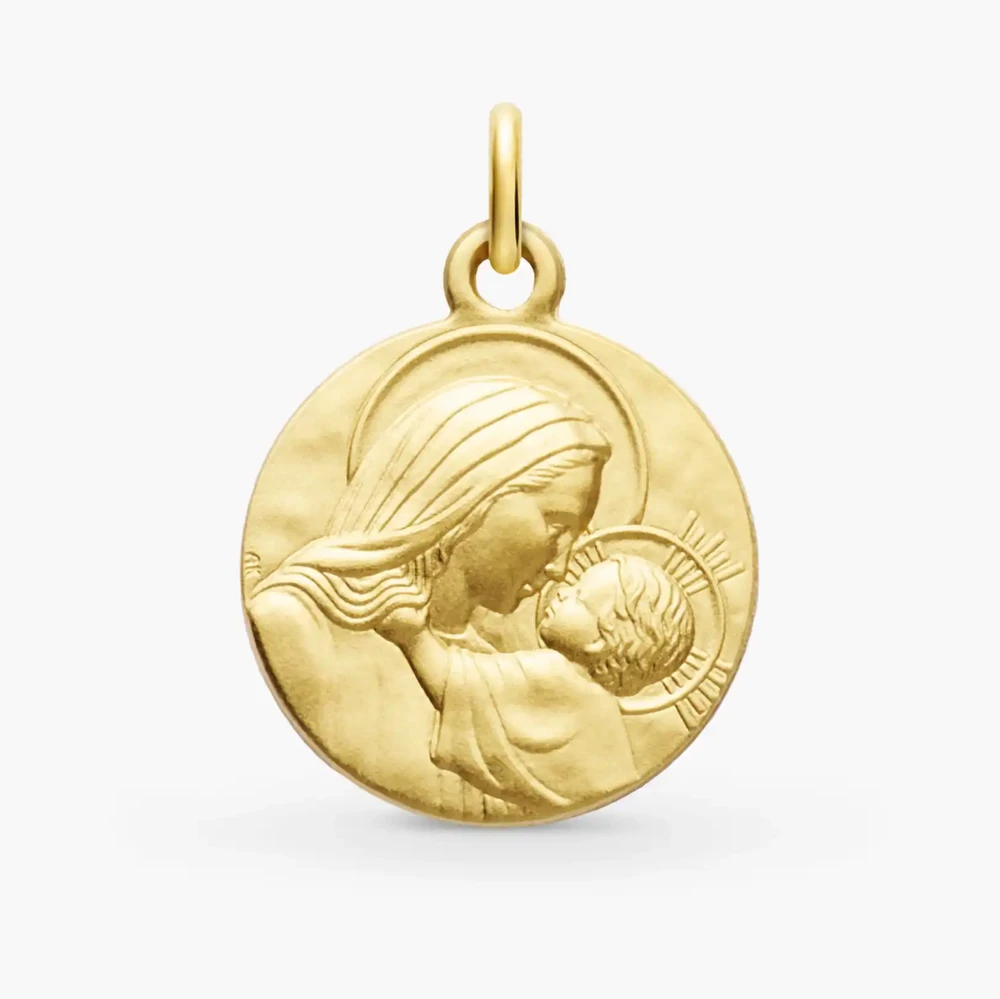 Photo de Mini médaille notre dame de la confiance - or jaune 18 carats
