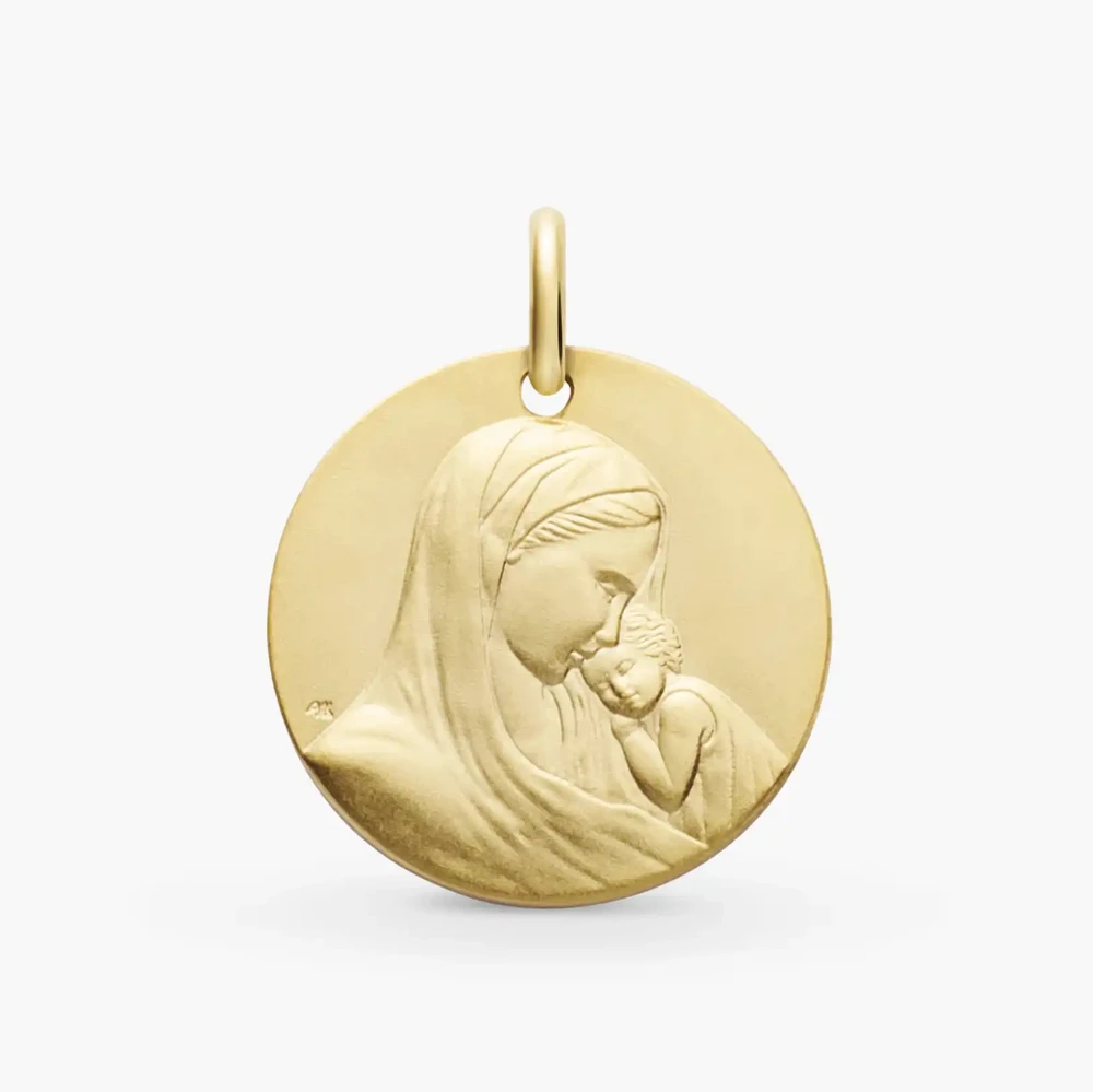 Photo de Mini médaille Notre Dame de Tendresse - or jaune 18 carats