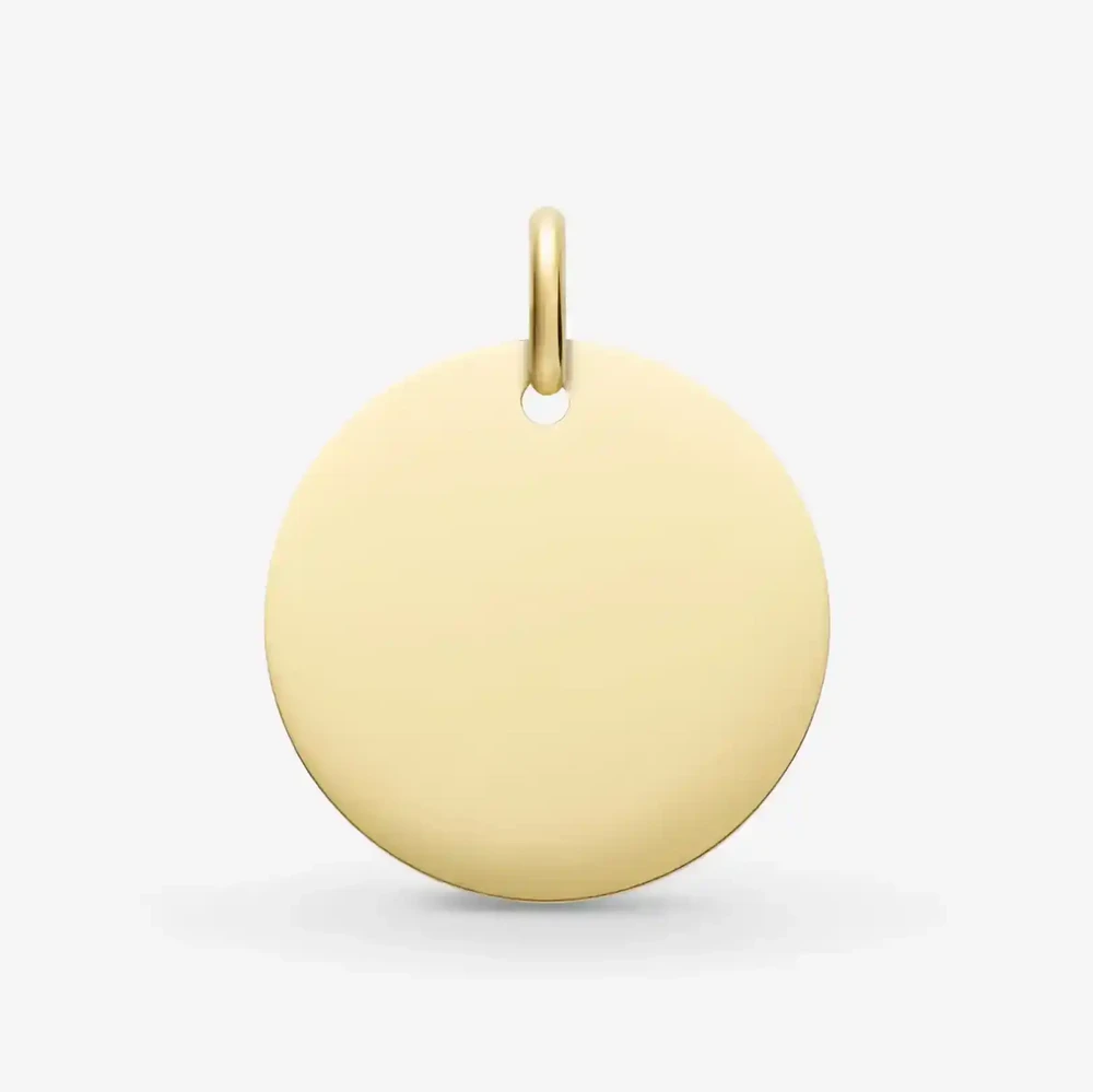 Photo de Mini médaille jeton - or jaune 18 carats