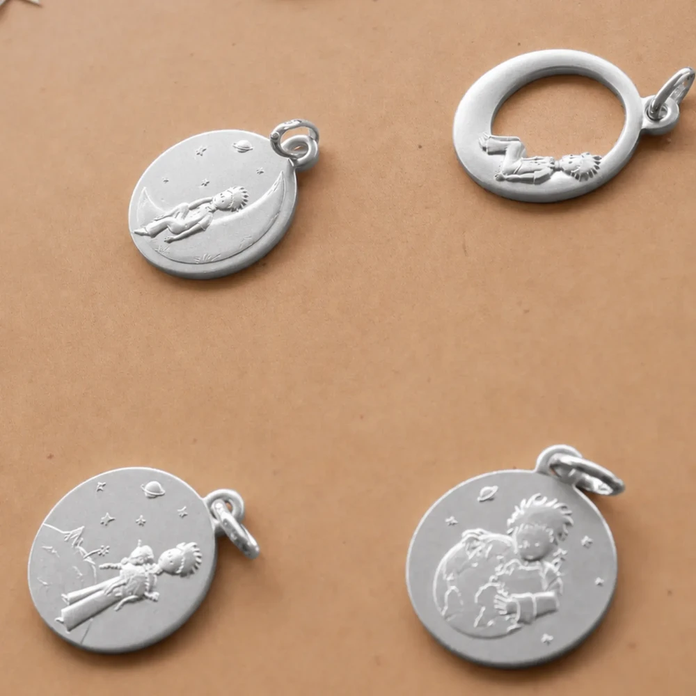 Photo de Médaille Petit Prince "protège ta planète" - Argent massif