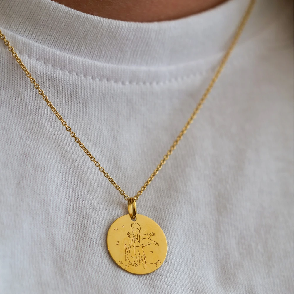 Photo de Médaille Petit Prince au vent - Or jaune 18 carats