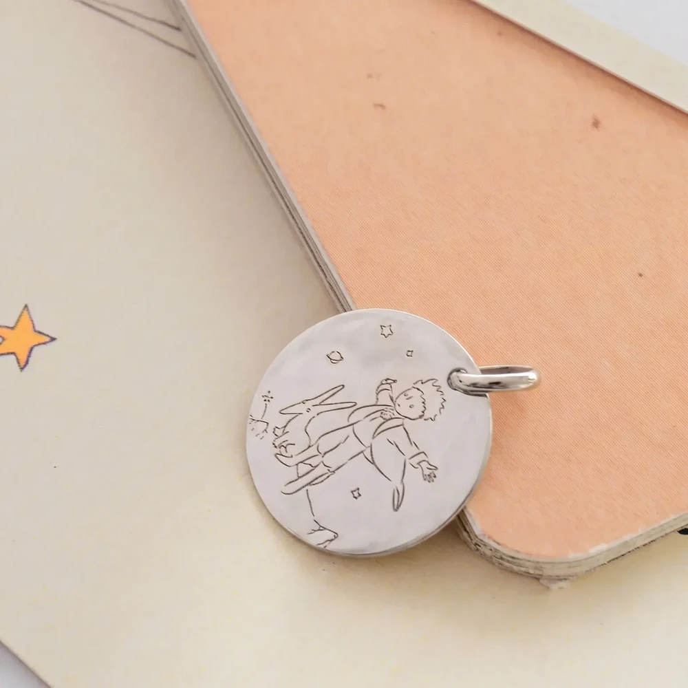 Photo de Médaille Petit Prince au vent - Argent Massif