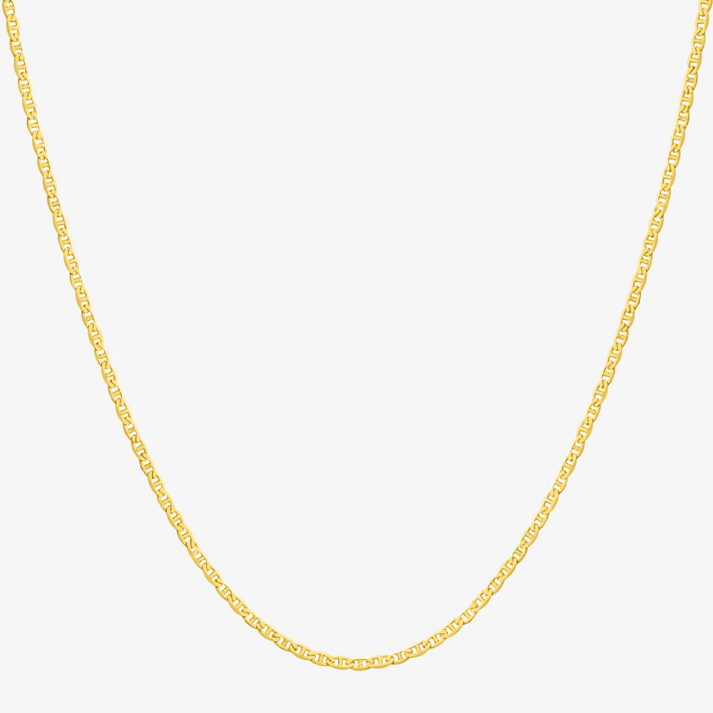 Photo de Chaine marine battue - Or jaune 9ct