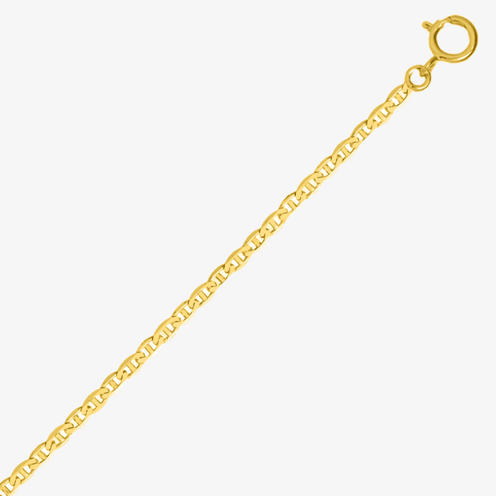 Photo de Chaine marine battue - Or jaune 9ct